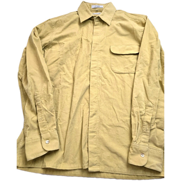 Christian Dior Other - Christian Dior Chemises Butter Yellow Button Up Pocket Shirt Long Sleeve Medium